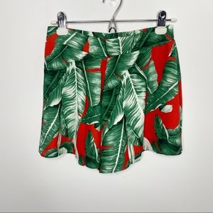 Adrienne tropical skort red green EUC